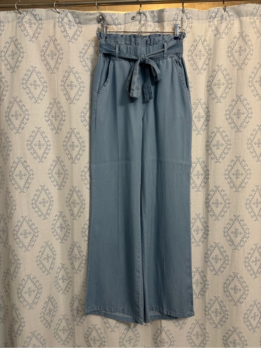 Great for Work or Play! Thread & Supply Paper Bag Waist Pants (Light Blue)